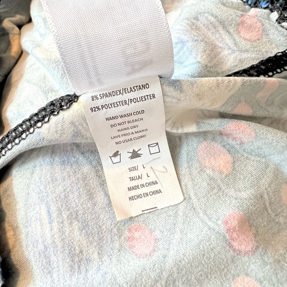 Agnes & Dora Navy w/Blue/Coral/Yellow/White Print Leggings sz L - Picture 9 of 9